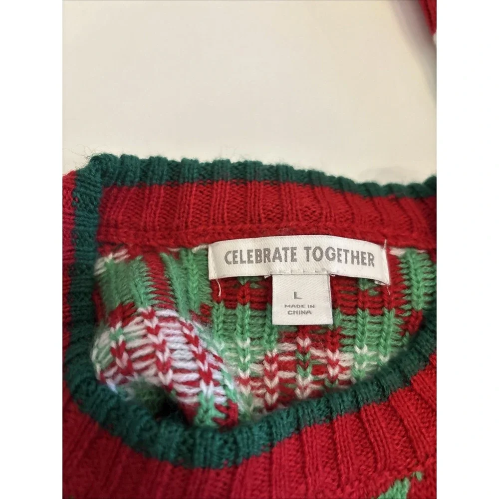 Celebrate Together Unisex Christmas Llama Green Sweater L Holiday‎ Festival